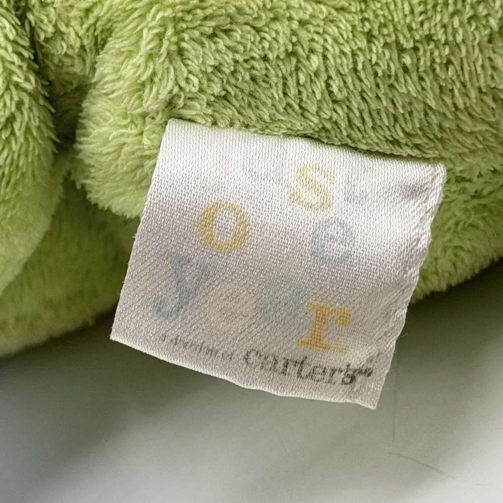 Carter's Just One Year Green Blue Zebra Plush Rattle Lovey 7